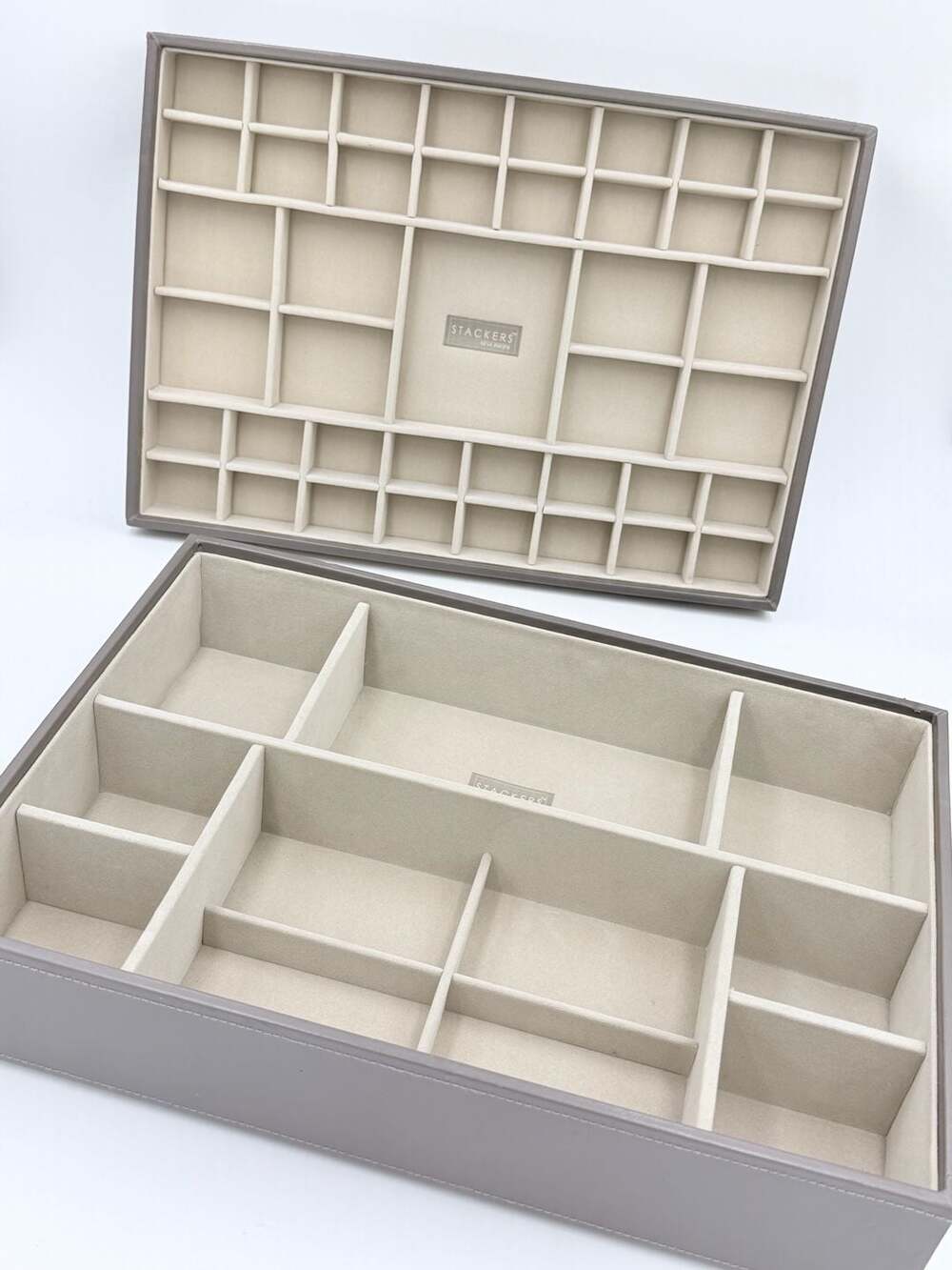 Stackers Pebble Grey Supersize 41 Section Jewellery Box